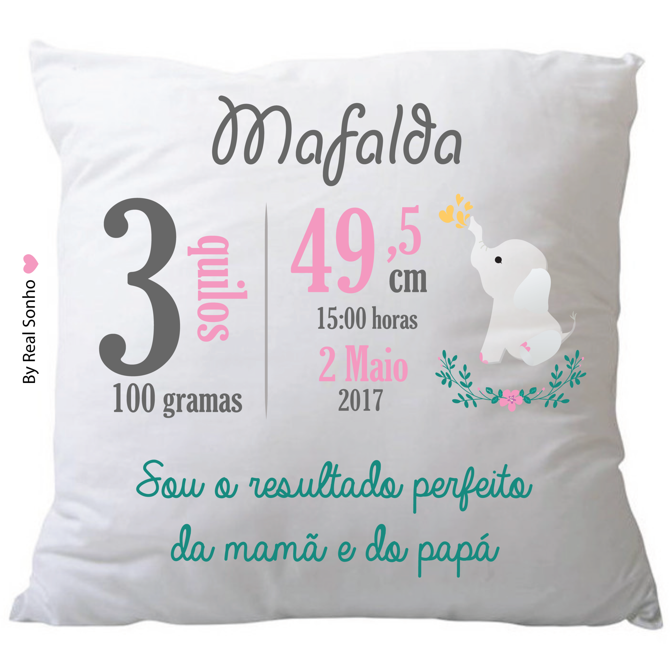 ALMOFADA NASCIMENTO   I   Elefante rosa