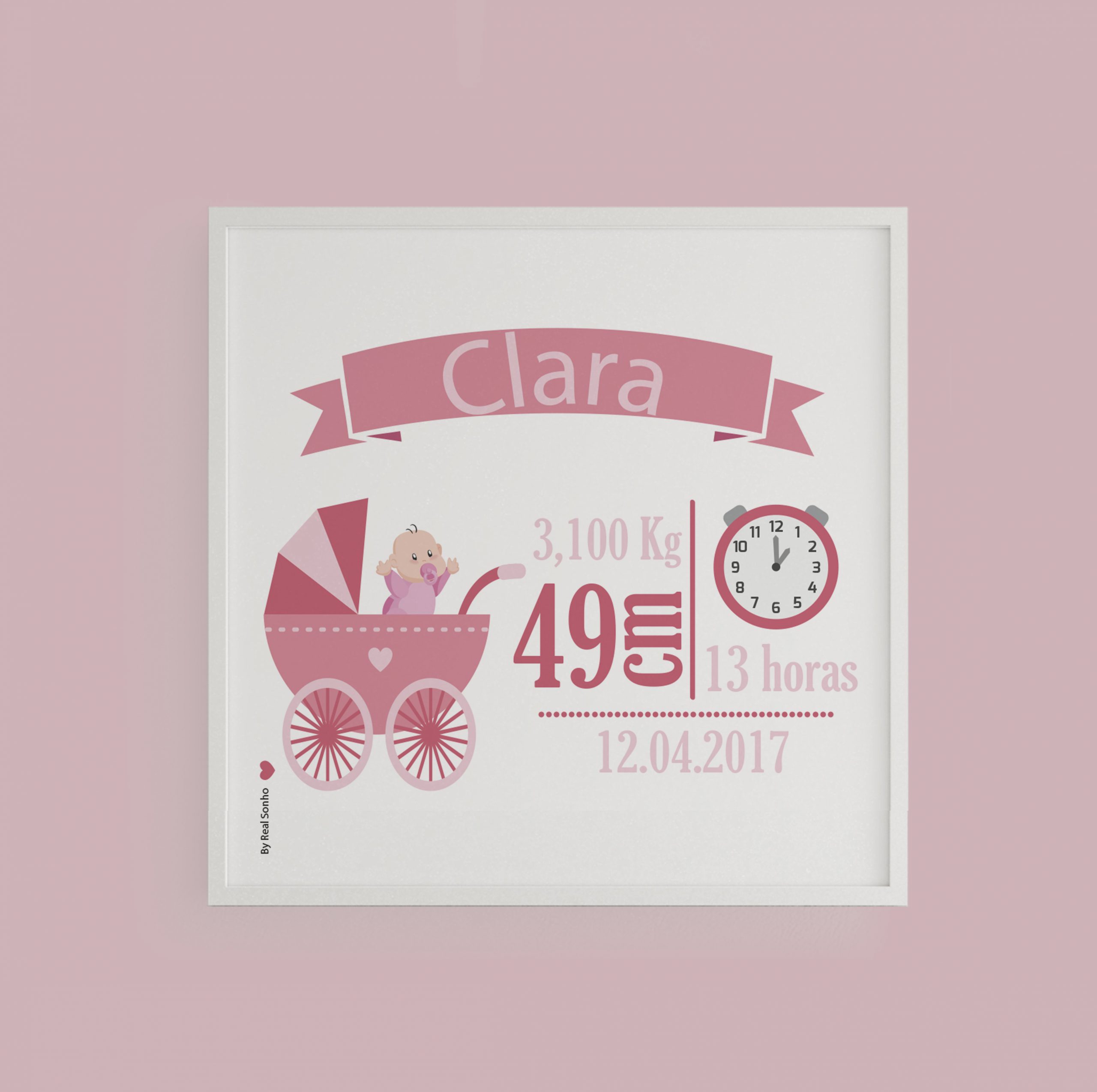 MOLDURA NASCIMENTO  I   bebé menina