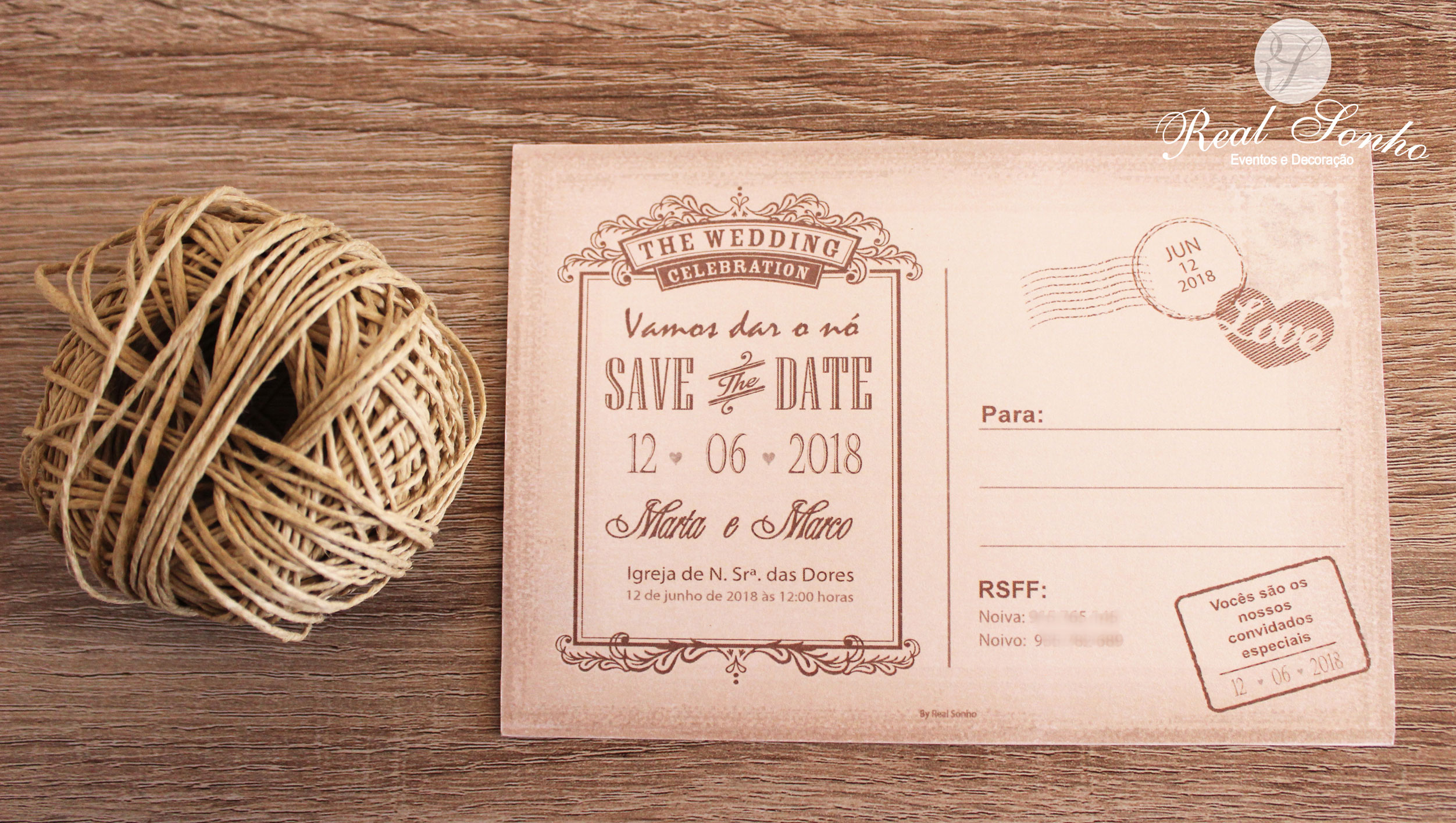 Convite de Casamento Postal CS-C035