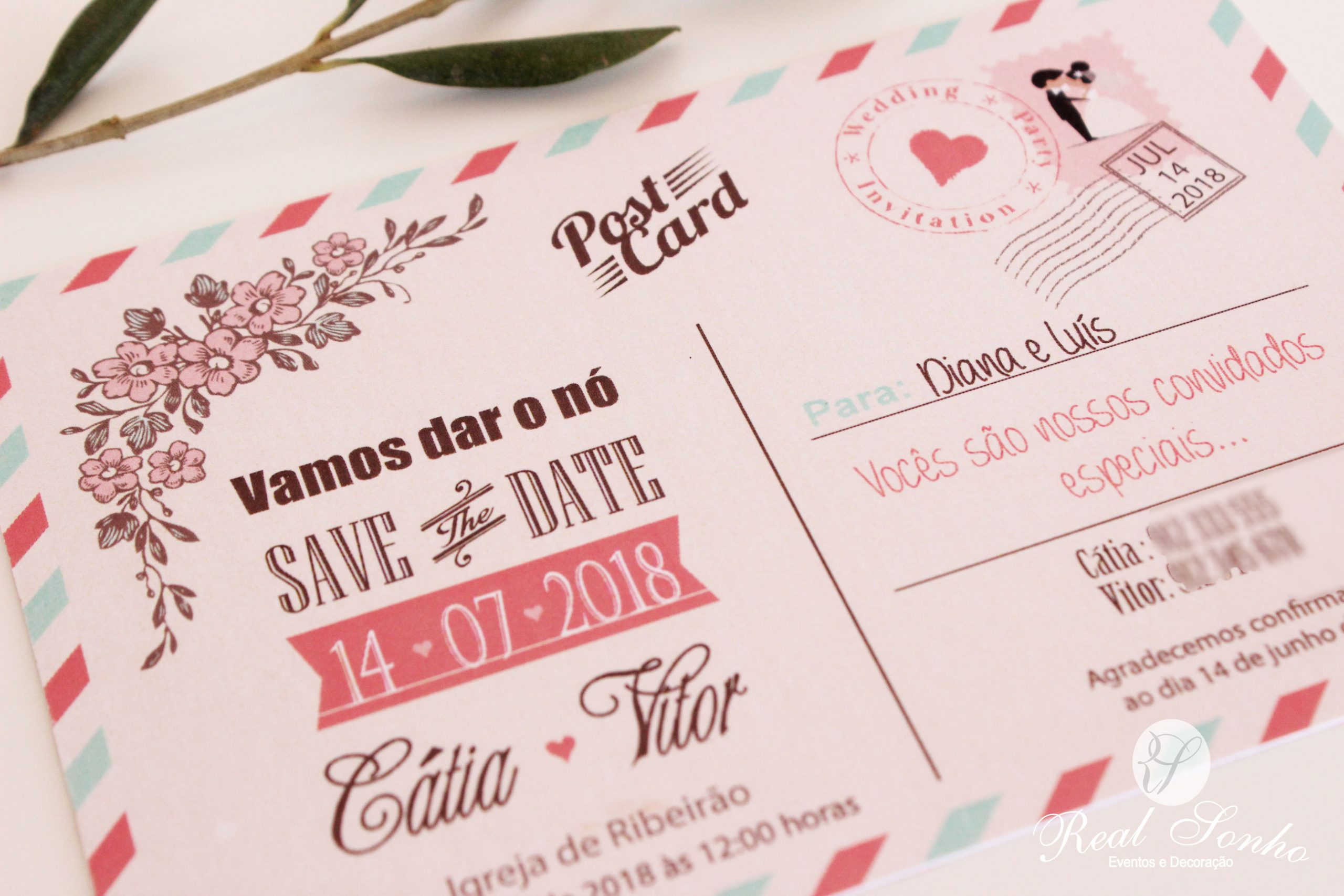 Convite de Casamento Postal CS-C039