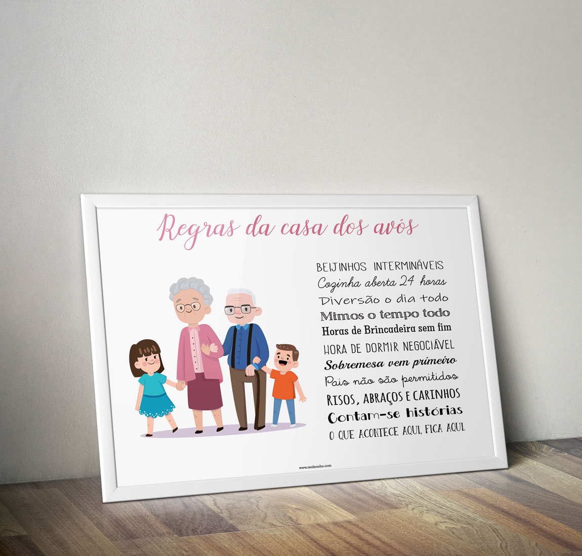 Moldura "Regras da casa dos Avós" I AVÓS-ML002 (crianças)