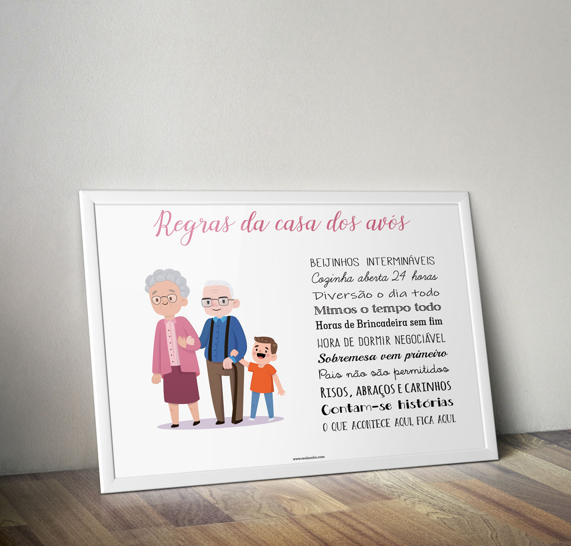 Moldura "Regras da casa dos Avós" I AVÓS-ML002 (menino)