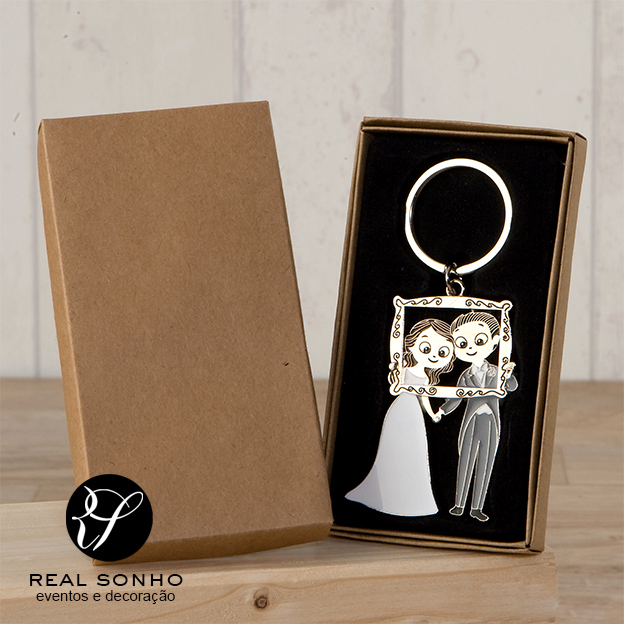 Porta-chaves com caixa (moldura de casal)