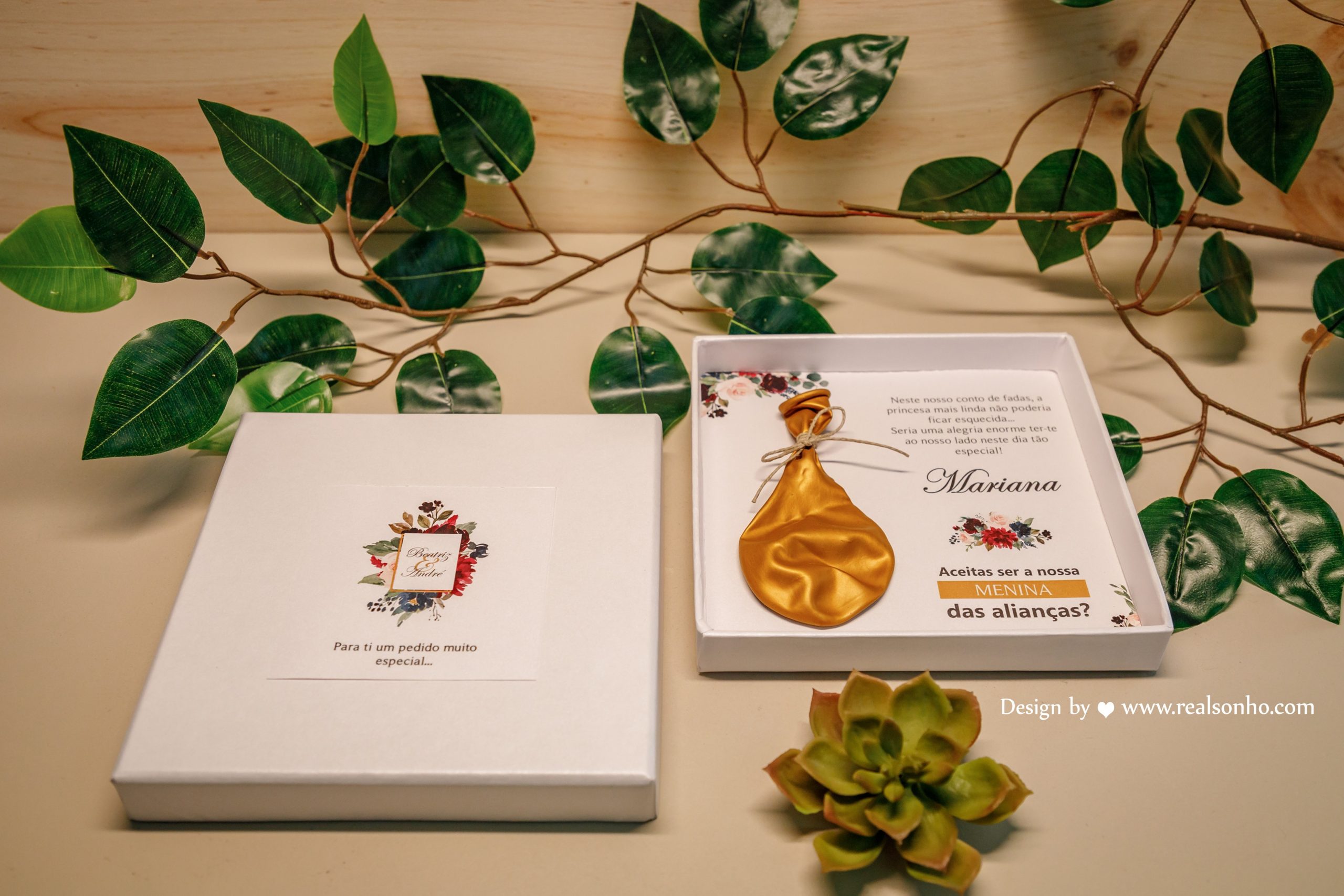 Convite Menina/Menino das Alianças BURGUNDY CS-CMA007