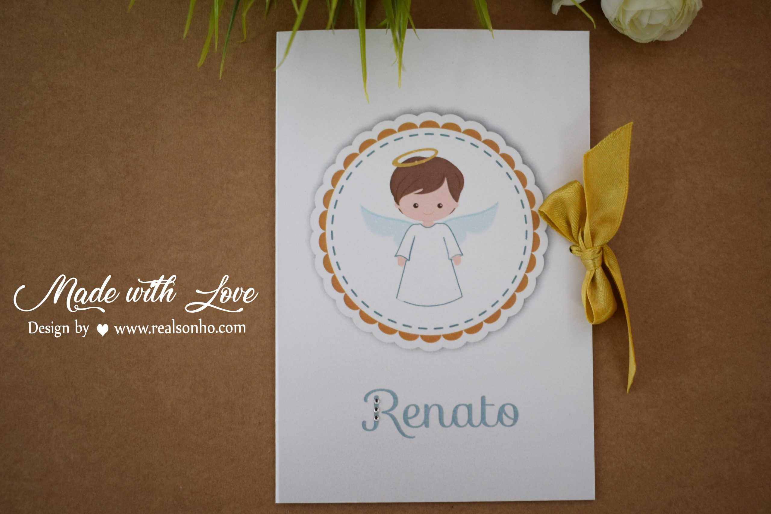 Convite de Batizado (menino) BT-C035