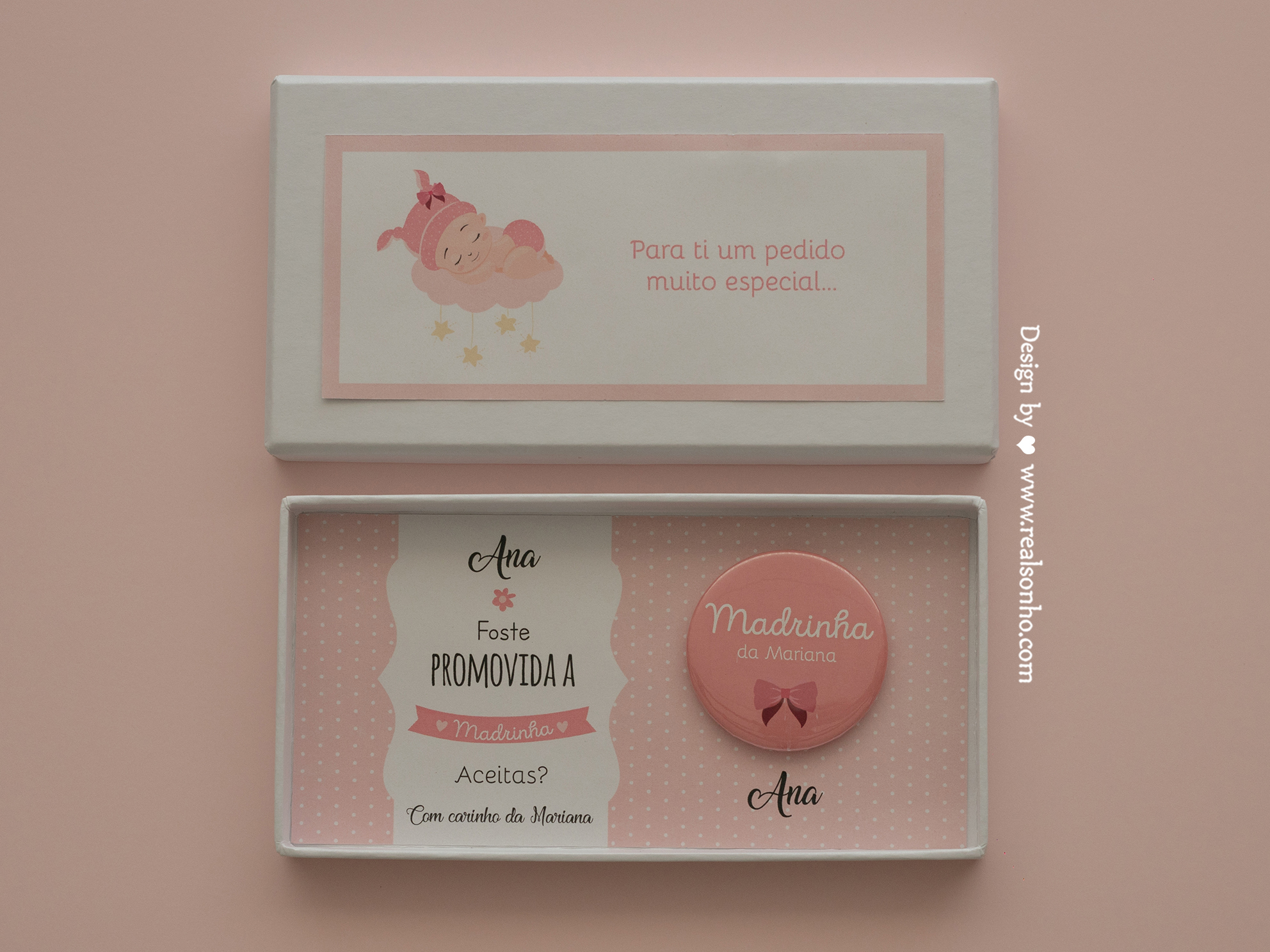 CONVITE PADRINHOS BATISMO I BT-CP078 (MENINA)