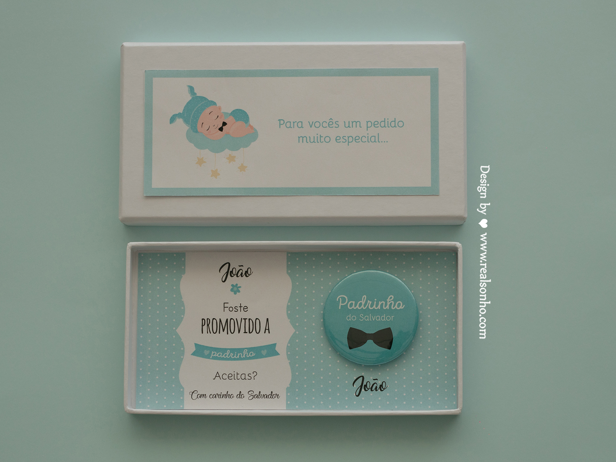 CONVITE PADRINHOS BATISMO I BT-CP078 (MENINO)