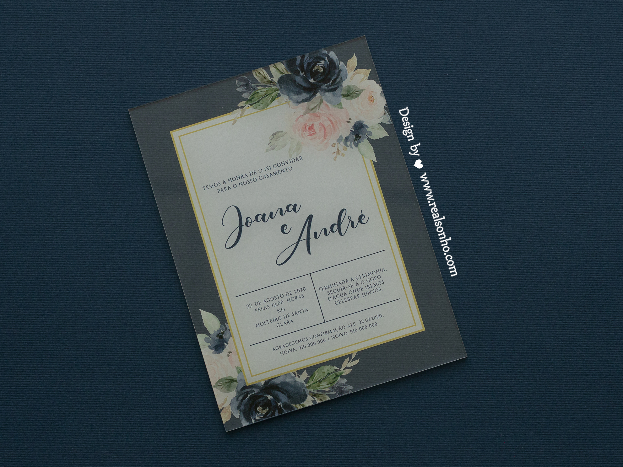 Convite de Casamento Royal Blue | CS-C101