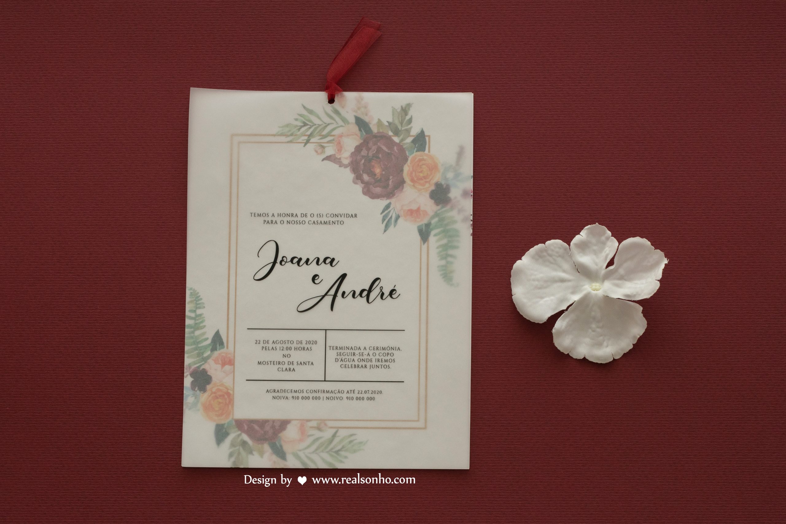 Convite de Casamento Marsala | CS-C107