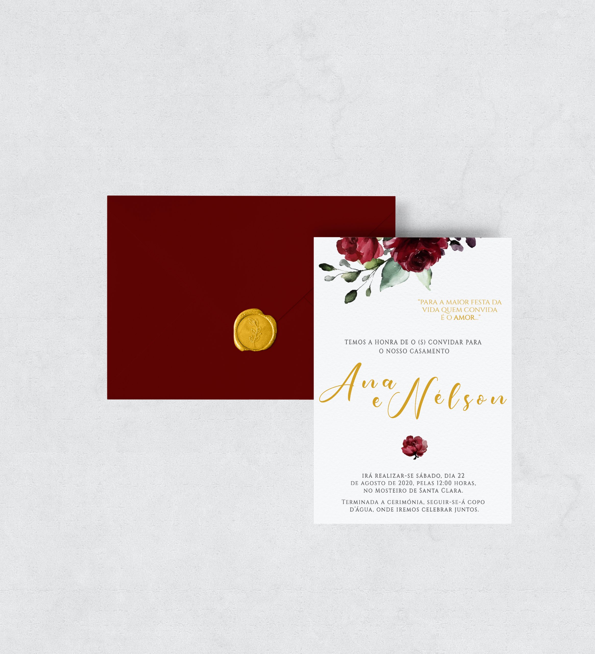 Convite de Casamento Marsala | CS-C127