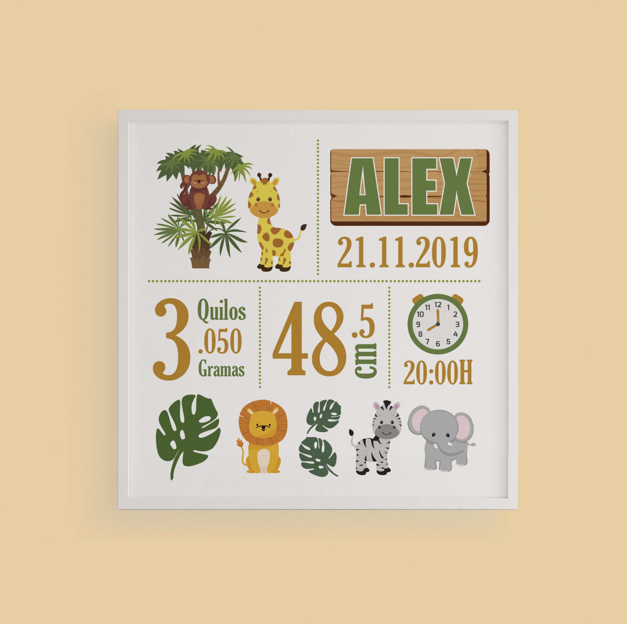 MOLDURA NASCIMENTO  I   Animais da Selva