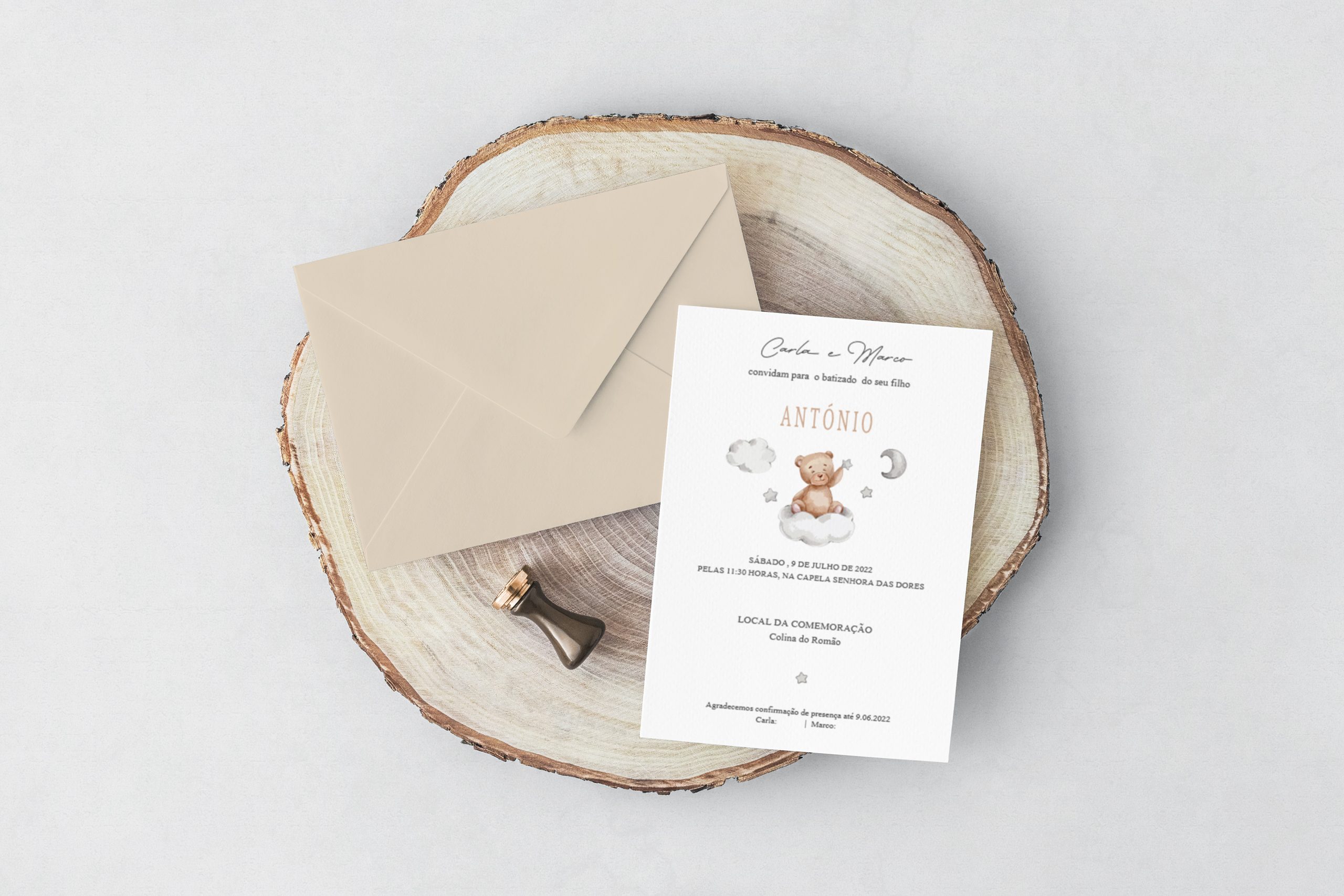 Convite de Batizado Ursinho | BT-C091