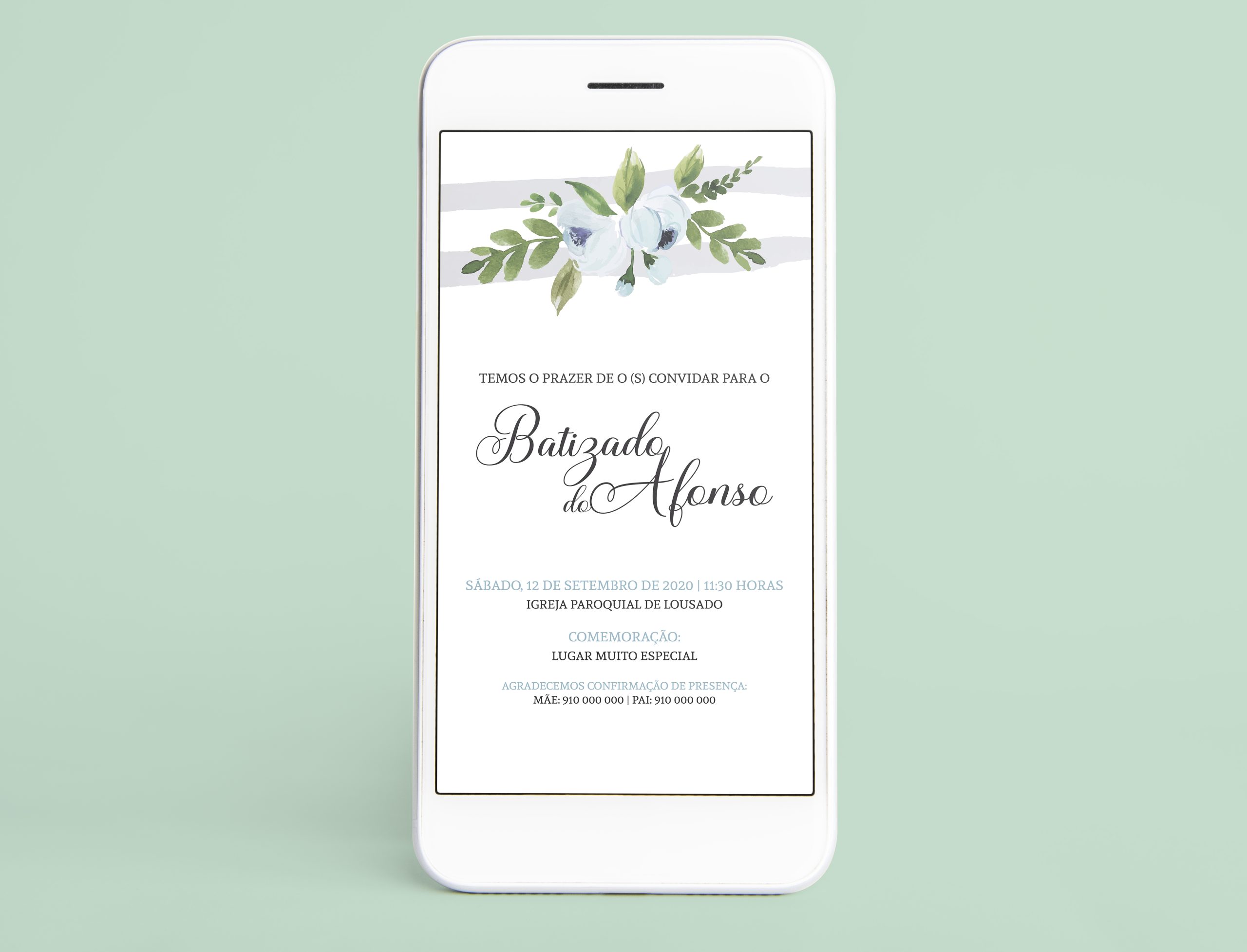 Convite Digital Batizado Menino | BT-CD090
