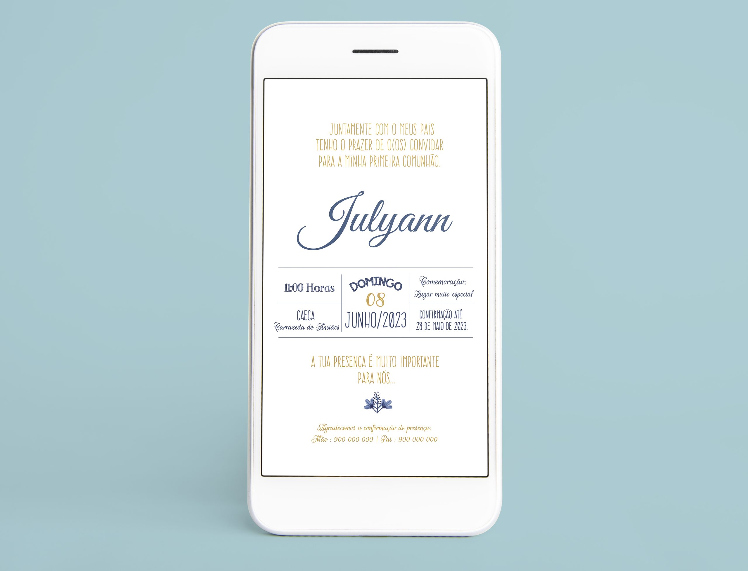 Convite Digital Comunhão Menino | CM-CD023