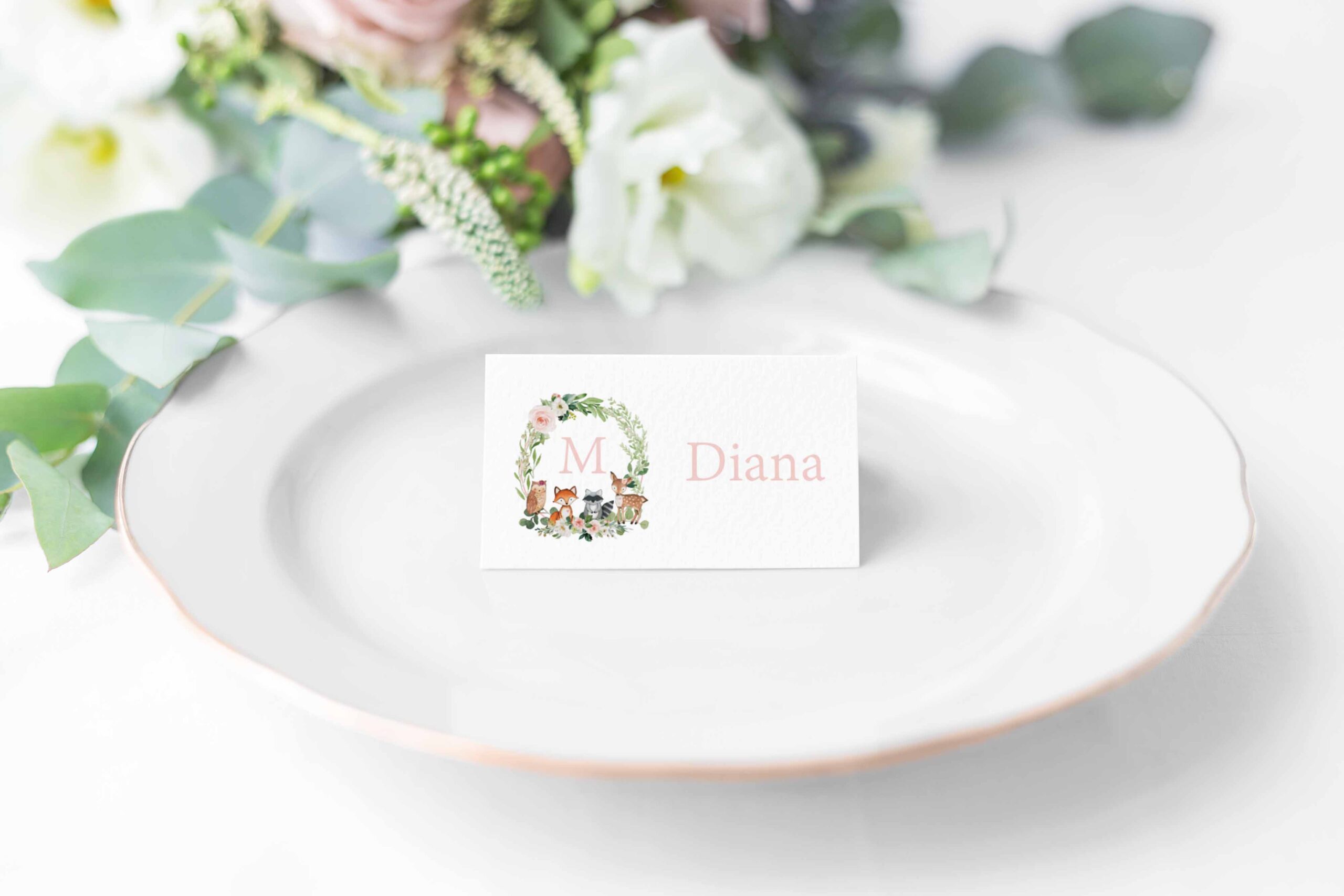 Ident. de convidados individual I Animais do Bosque |  BT-ICI044