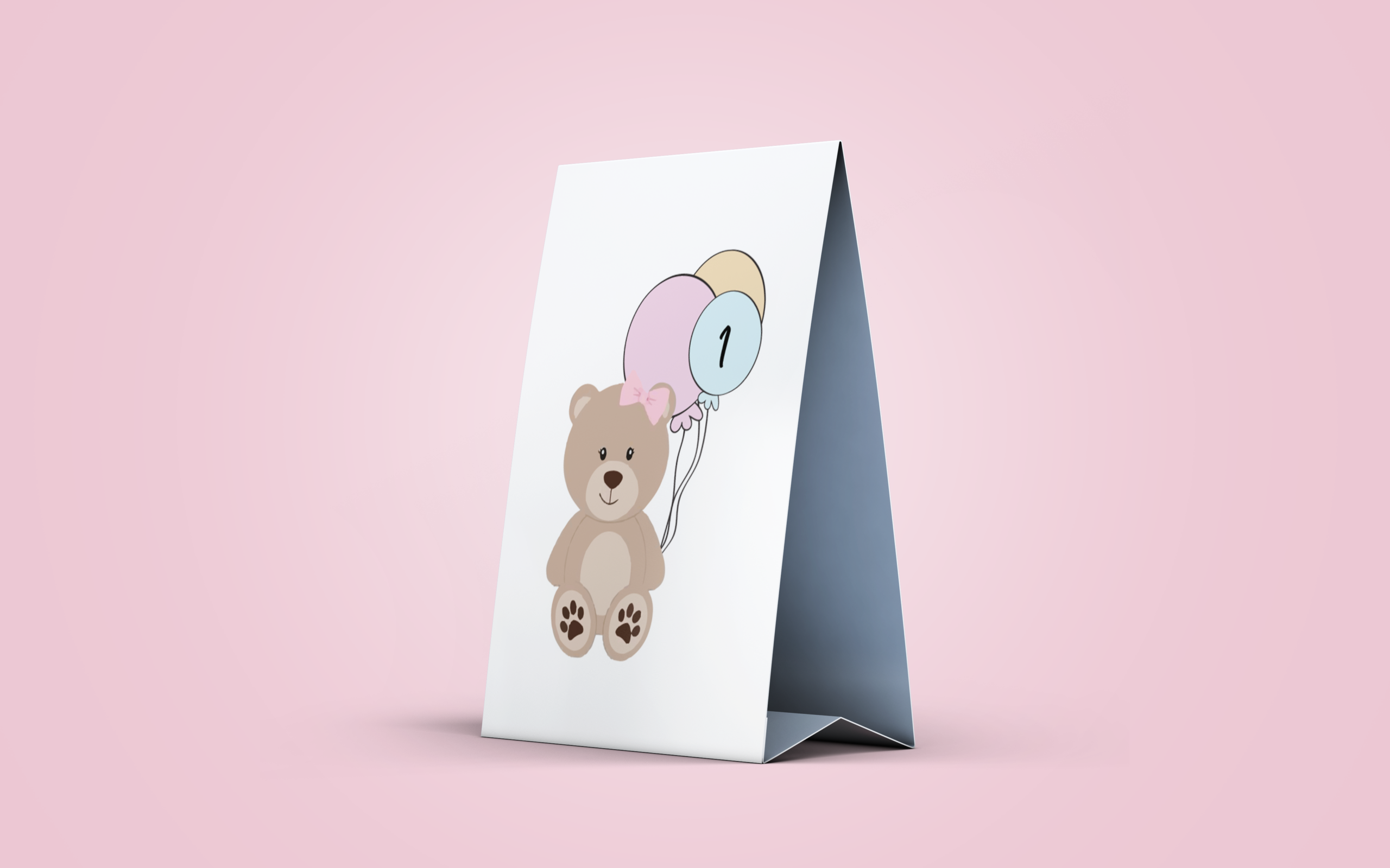 Ident. de mesa | Ursinha Rosa | BT-IMT092