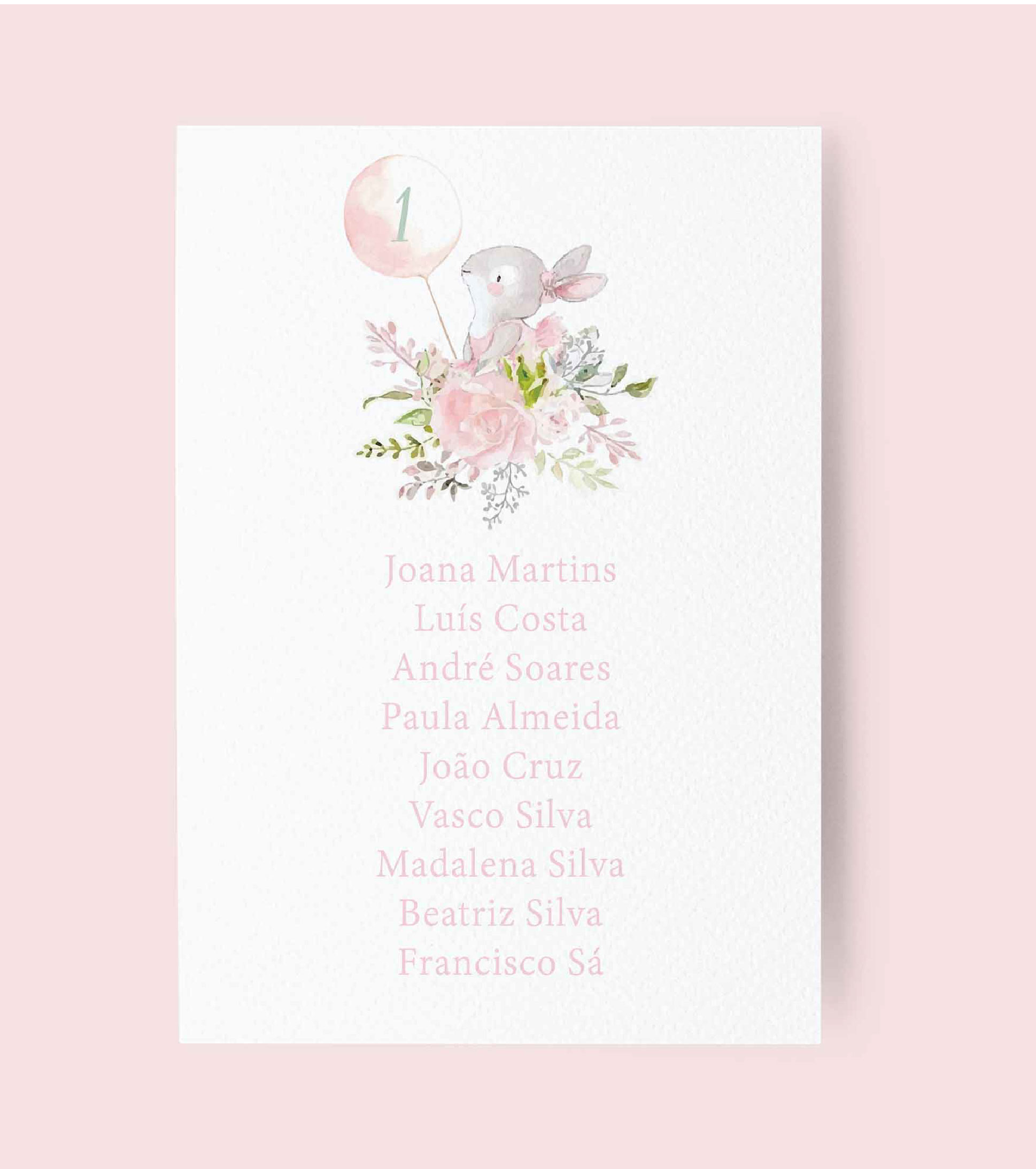 Ident. de convidados | Coelhinha com balão | BT-IC048