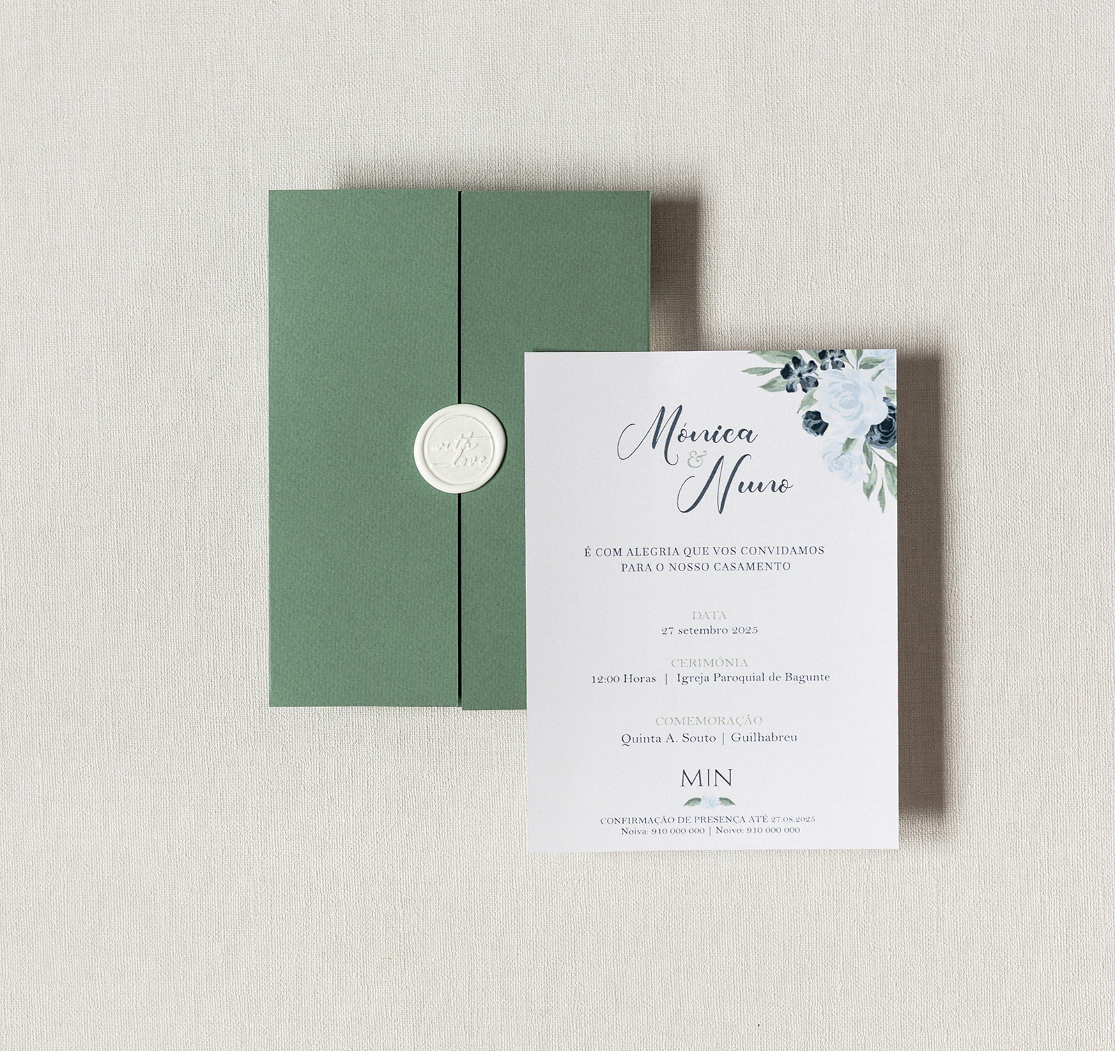 Convite de Casamento Doce Verde | CS-VD-JP001L